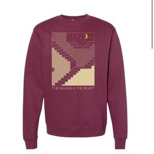 The Brook and the Bluff Crewneck Sweatshirt Maroon Size XL Unisex